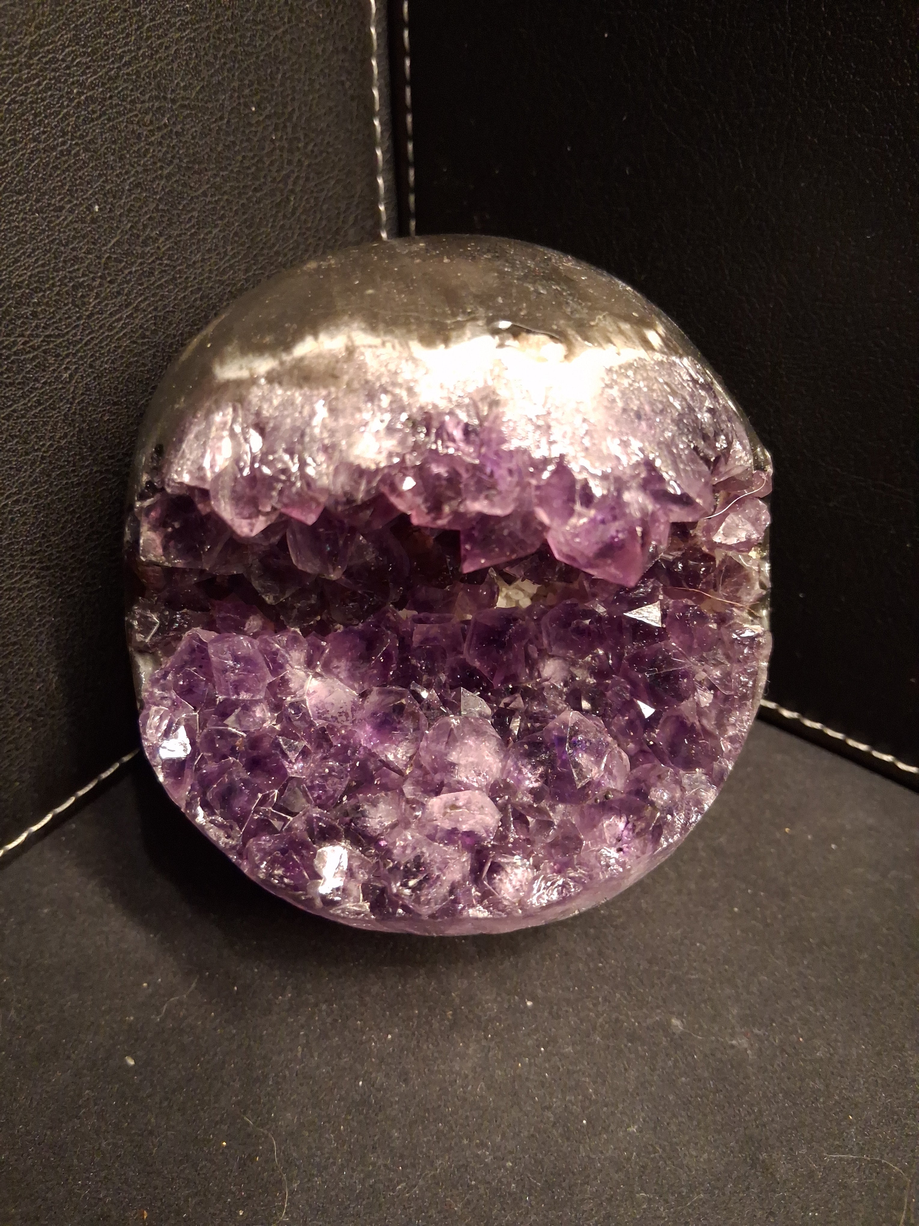 Natural Amethyst geode - Sphere - 8.6 cm - deep purple