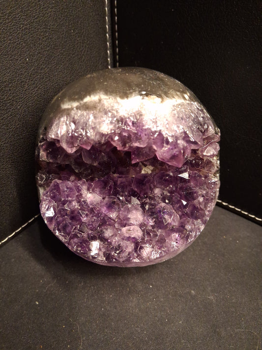 Natural Amethyst geode - Sphere - 8.6 cm - deep purple