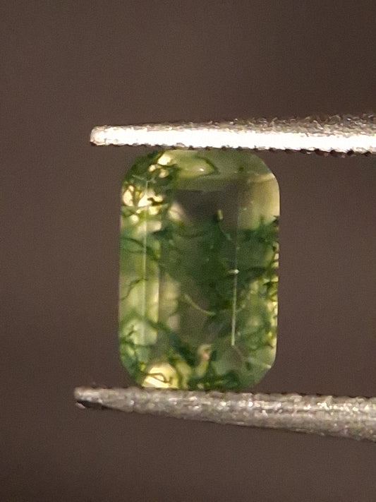 Natural Faceted Agate - Green Moss Agate - 0.451 ct - octagon