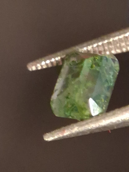 Natural Faceted Agate - Green Moss Agate - 0.473 ct - octagon