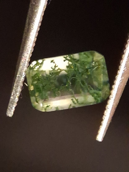 Natural Faceted Agate - Green Moss Agate - 0.473 ct - octagon