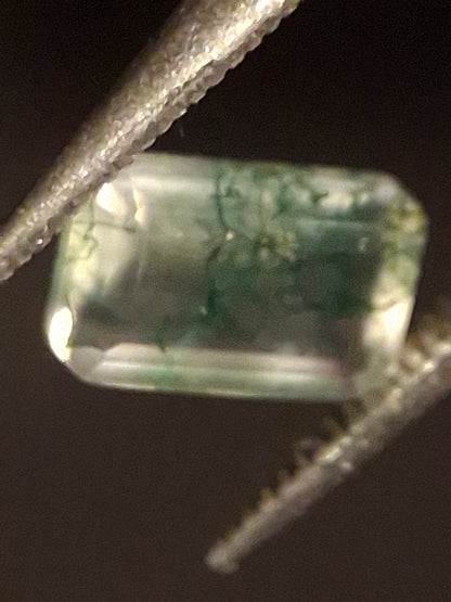 Natural Faceted Agate - Green Moss Agate - 0.483 ct - octagon