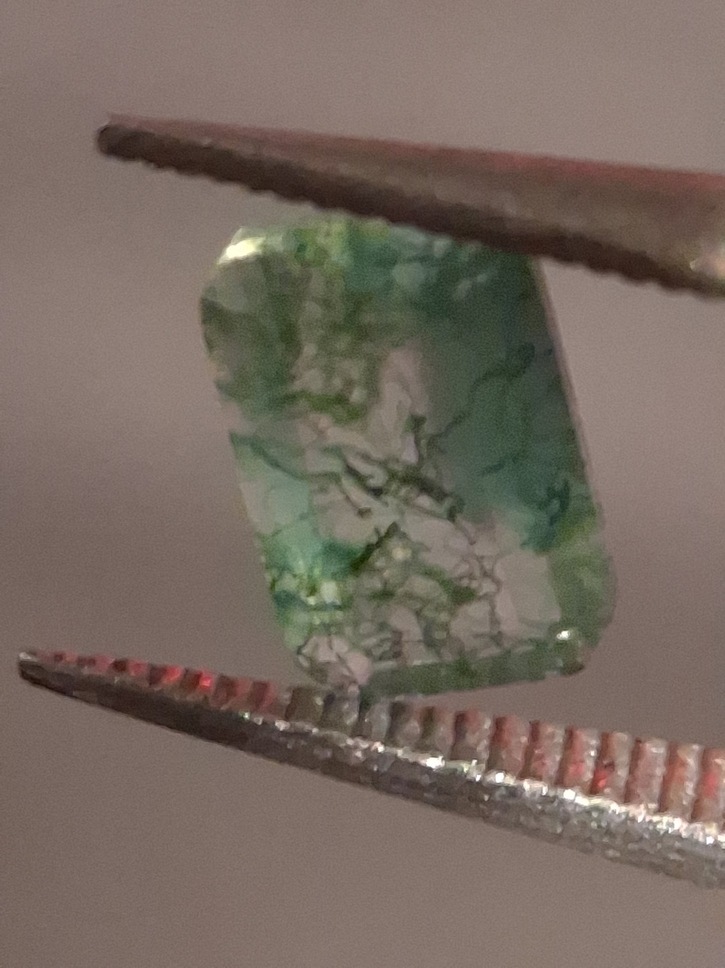 Natural Faceted Agate - Green Moss Agate - 0.480 ct - octagon