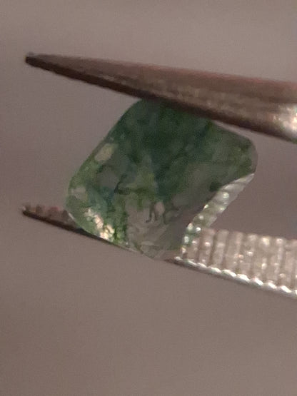 Natural Faceted Agate - Green Moss Agate - 0.480 ct - octagon