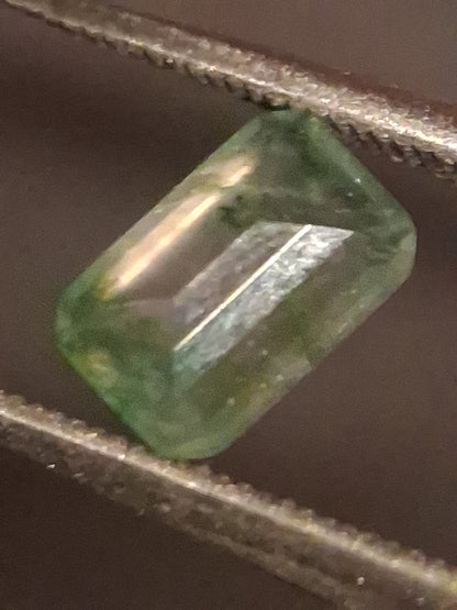 Natural Faceted Agate - Green Moss Agate - 0.459 ct - octagon