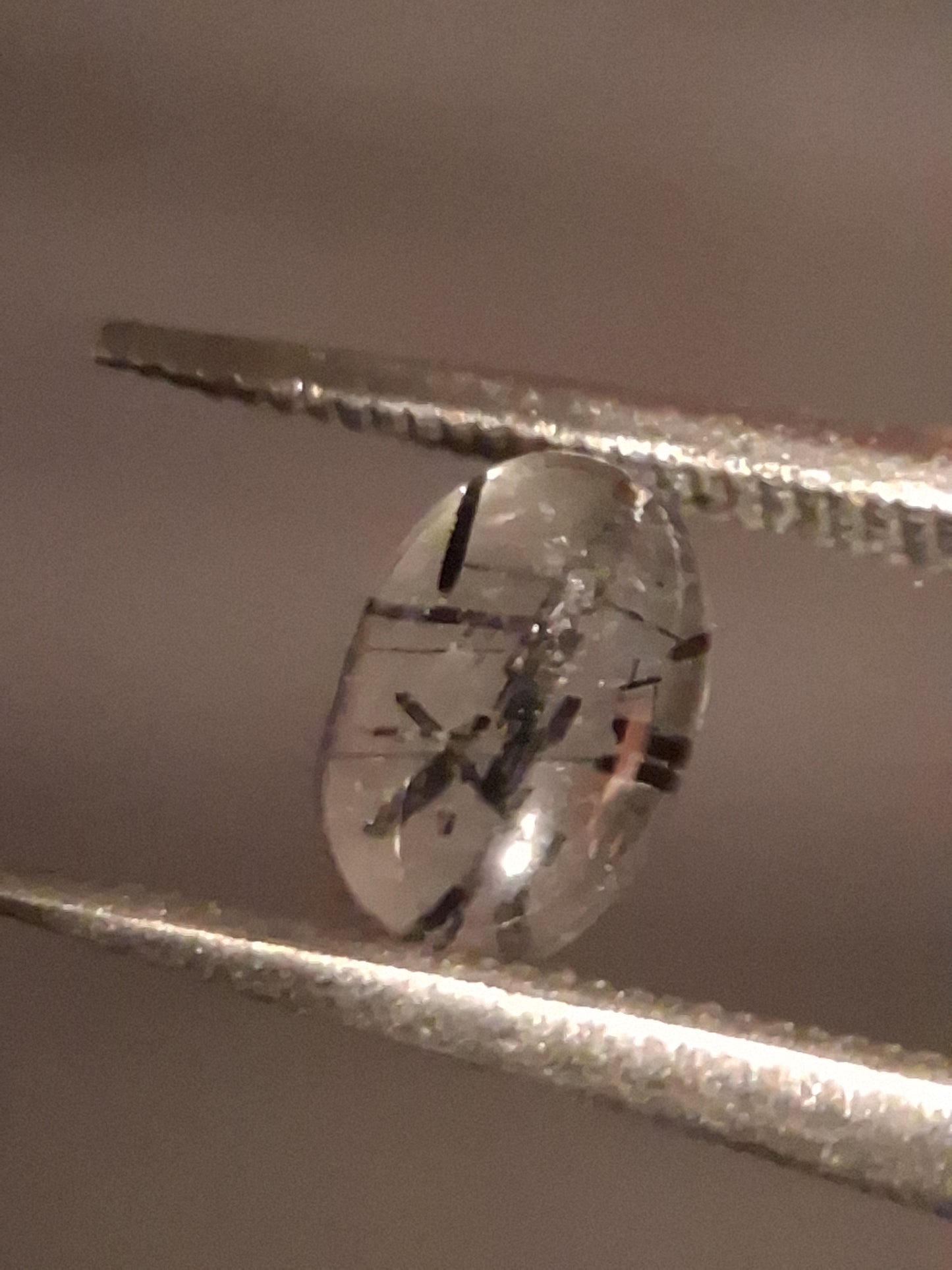 Natural Rutilated Quartz - oval cabochon - black rutile quartz - 0.455 ct