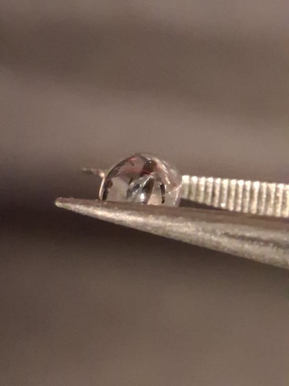 Natural Rutilated Quartz - oval cabochon - black rutile quartz - 0.475 ct