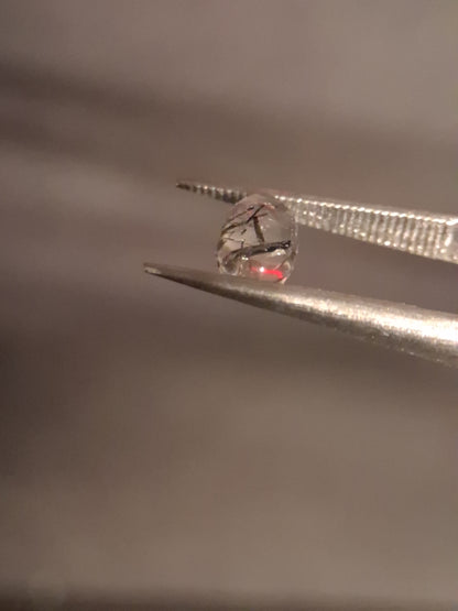 Natural Rutilated Quartz - oval cabochon - black rutile quartz - 0.490 ct