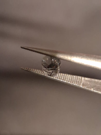 Natural Rutilated Quartz - oval cabochon - black rutile quartz - 0.485 ct