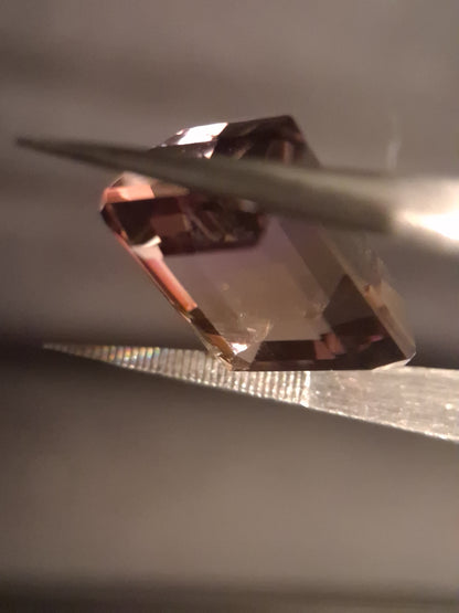 Natural purple and yellow Ametrine - 12.355 ct - AAA grade - octagon - certified natural