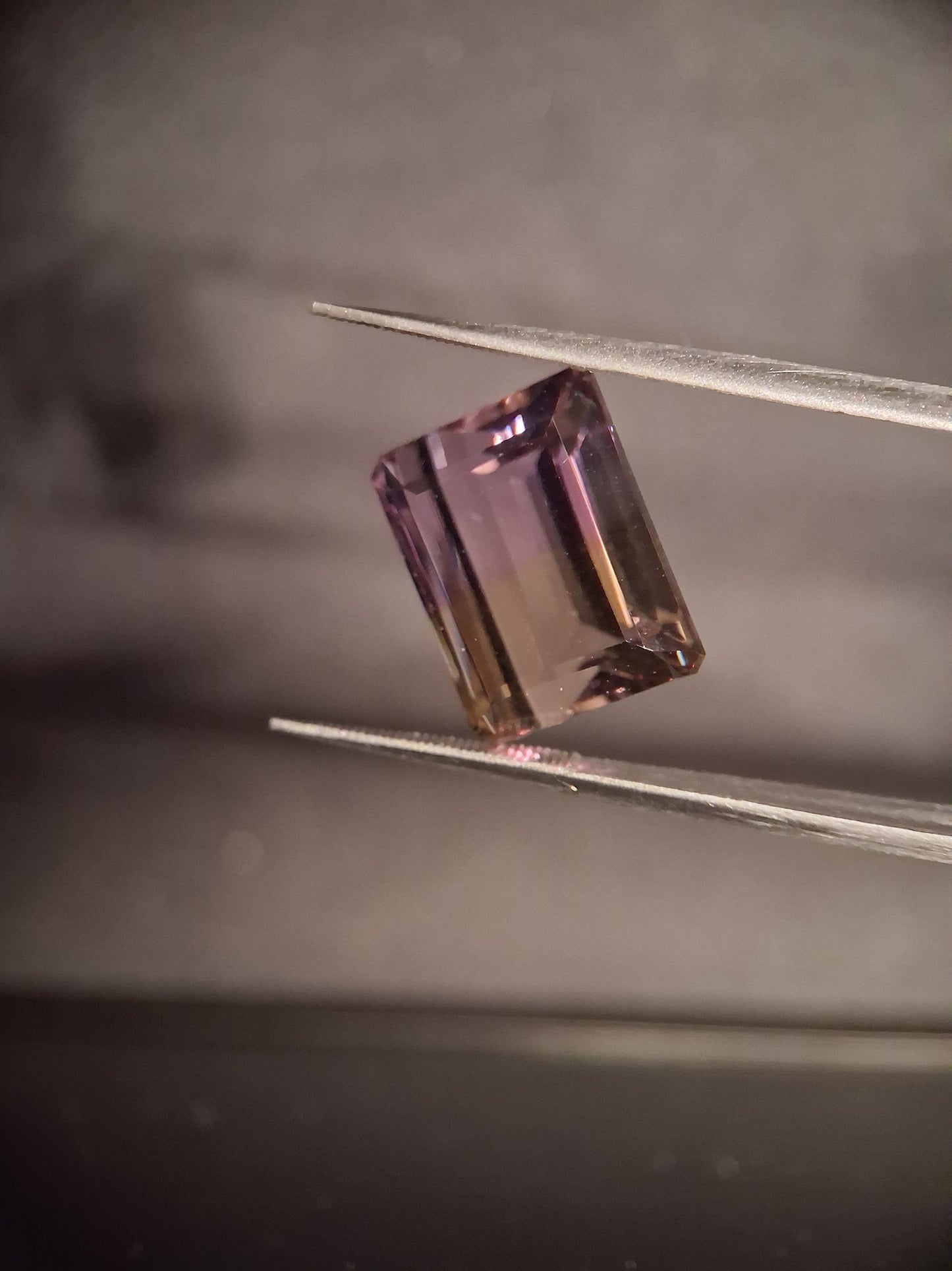 Natural purple and yellow Ametrine - 12.355 ct - AAA grade - octagon - certified natural