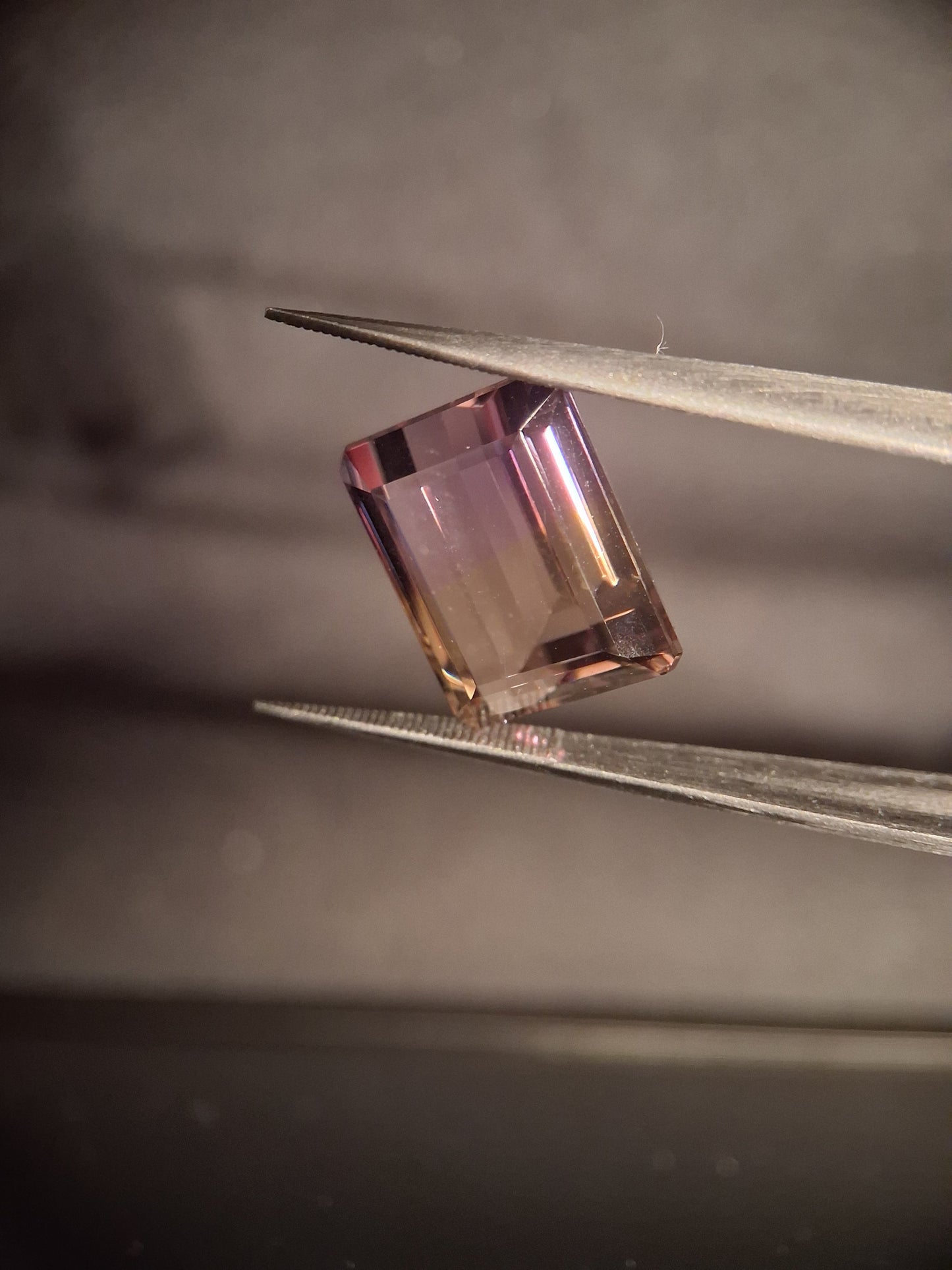 Natural purple and yellow Ametrine - 12.355 ct - AAA grade - octagon - certified natural