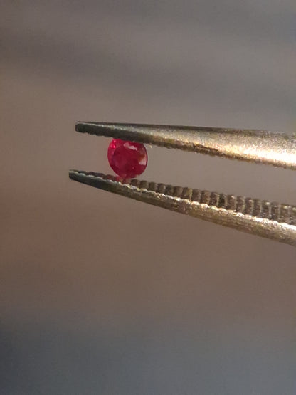 Natural Red Ruby - 0.04 ct - Round - heated - Burma