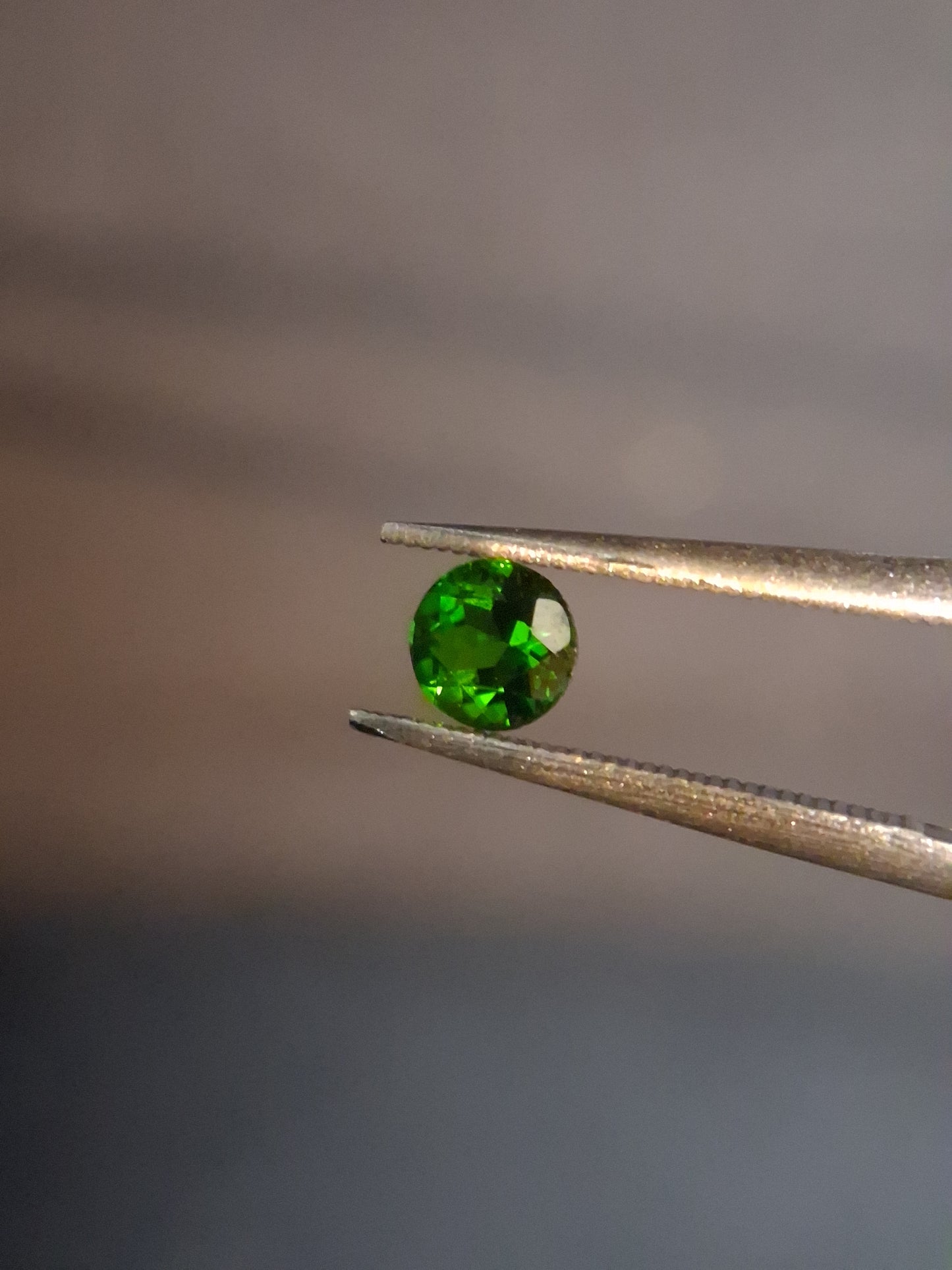 Natural Diopside - 0.265 ct - round - green - chromium diopside - Natural Gems Belgium
