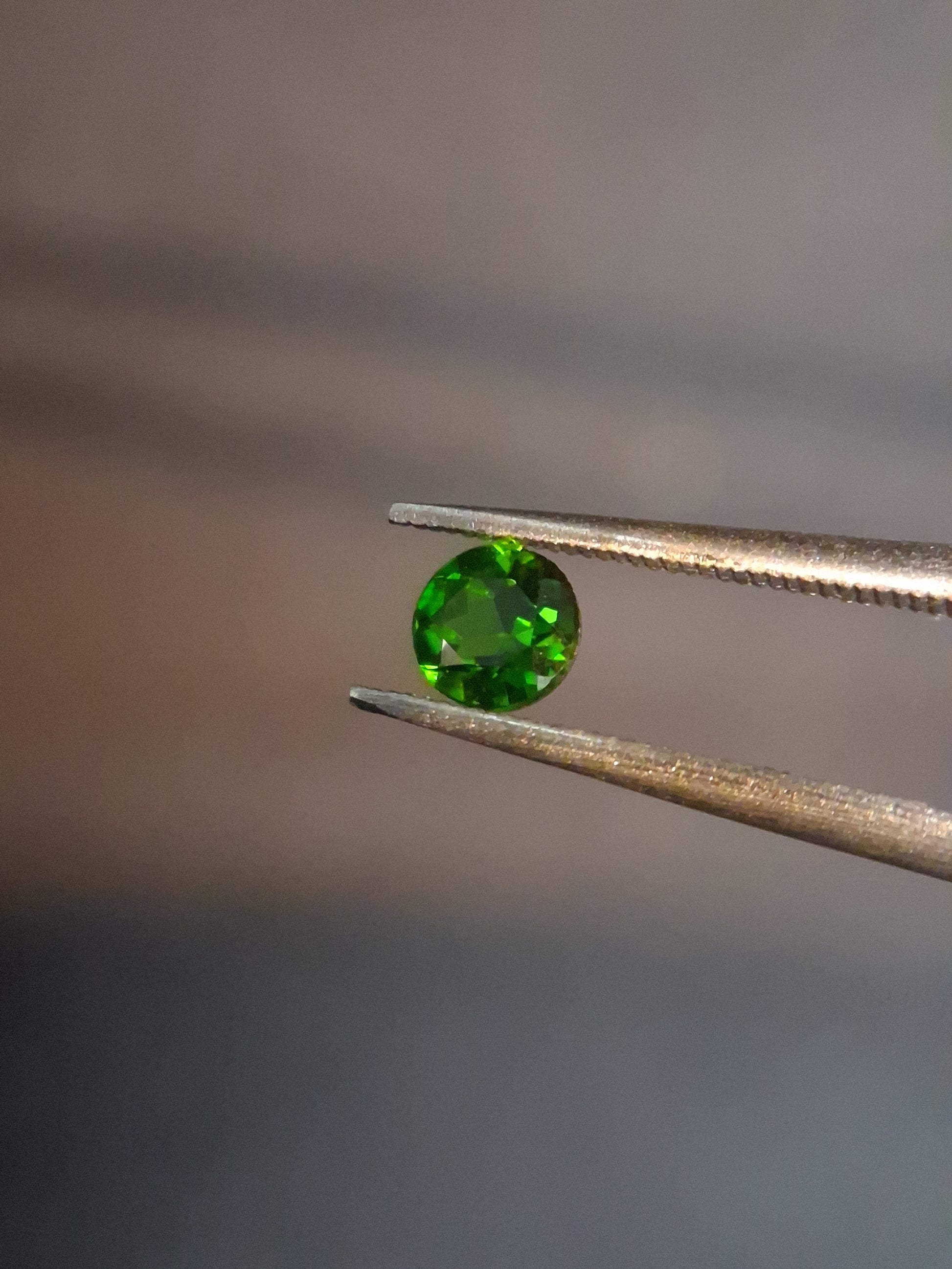 Natural Diopside - 0.265 ct - round - green - chromium diopside - Natural Gems Belgium