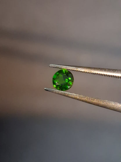 Natural Diopside - 0.265 ct - round - green - chromium diopside - Natural Gems Belgium