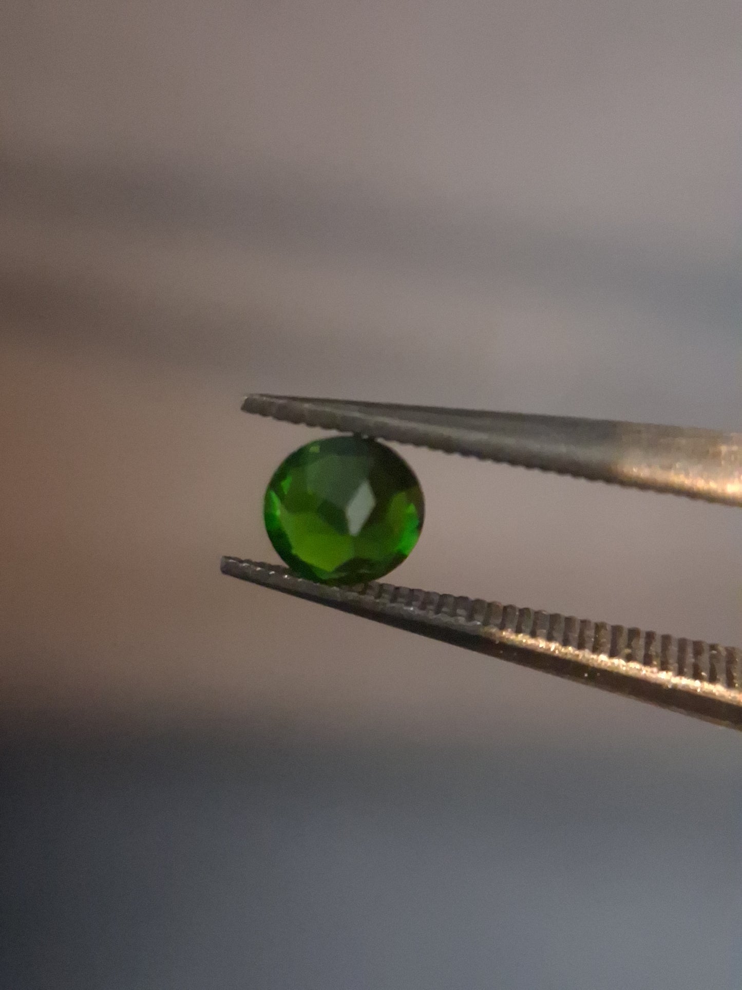 Natural Diopside - 0.265 ct - round - green - chromium diopside - Natural Gems Belgium