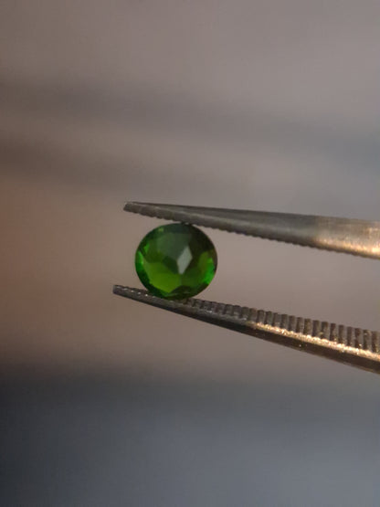 Natural Diopside - 0.265 ct - round - green - chromium diopside - Natural Gems Belgium