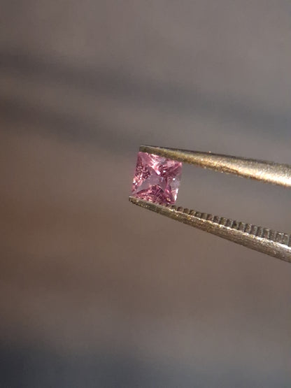Natural Purple Sapphire - 0.185 ct - Square cut - unheated - Africa - Medium Purple