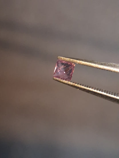 Natural Purple Sapphire - 0.185 ct - Square cut - unheated - Africa - Medium Purple