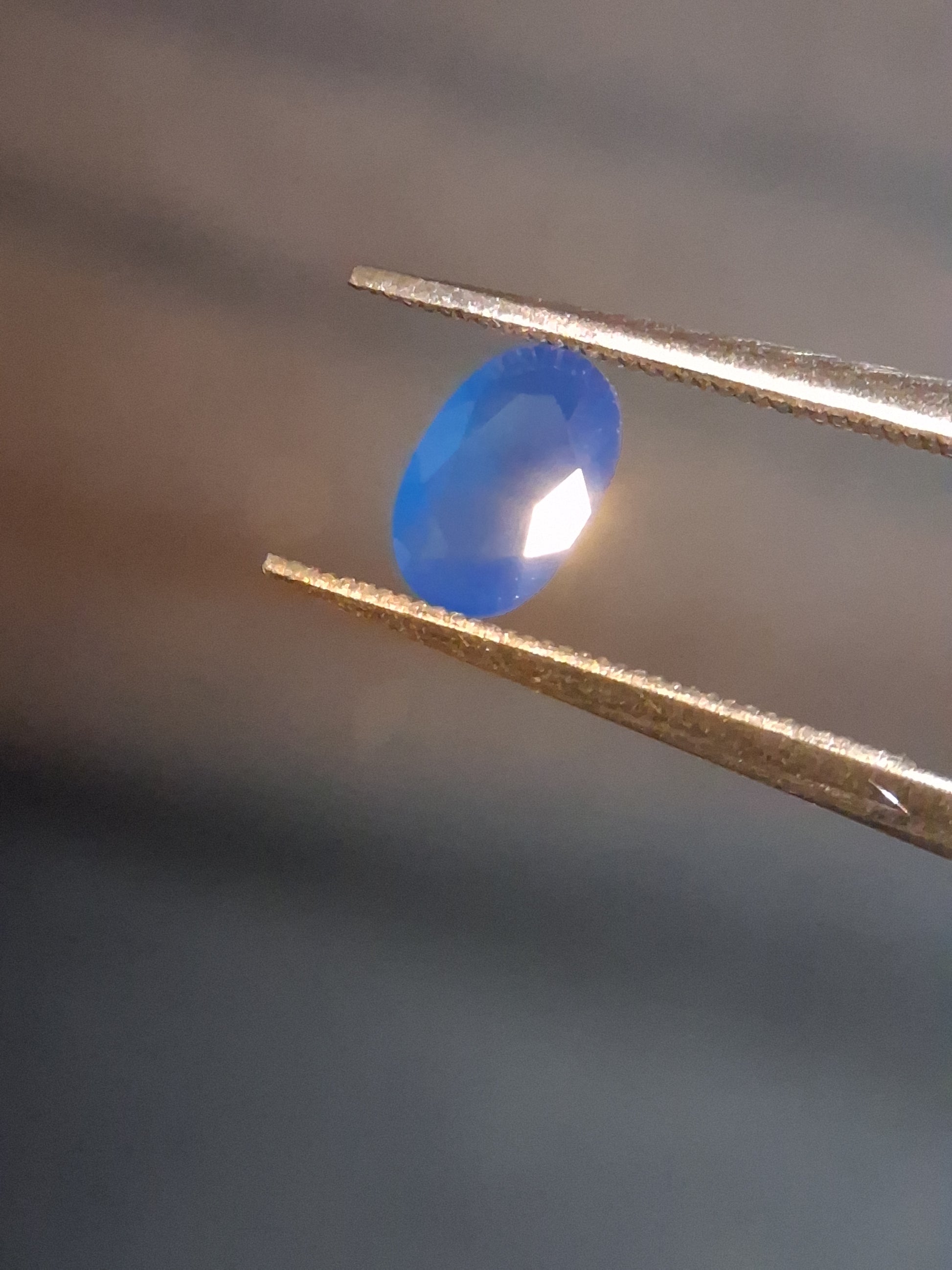 Natural Faceted Agate - Blue Agate - 0.385 ct - oval - Natural Gems Belgium