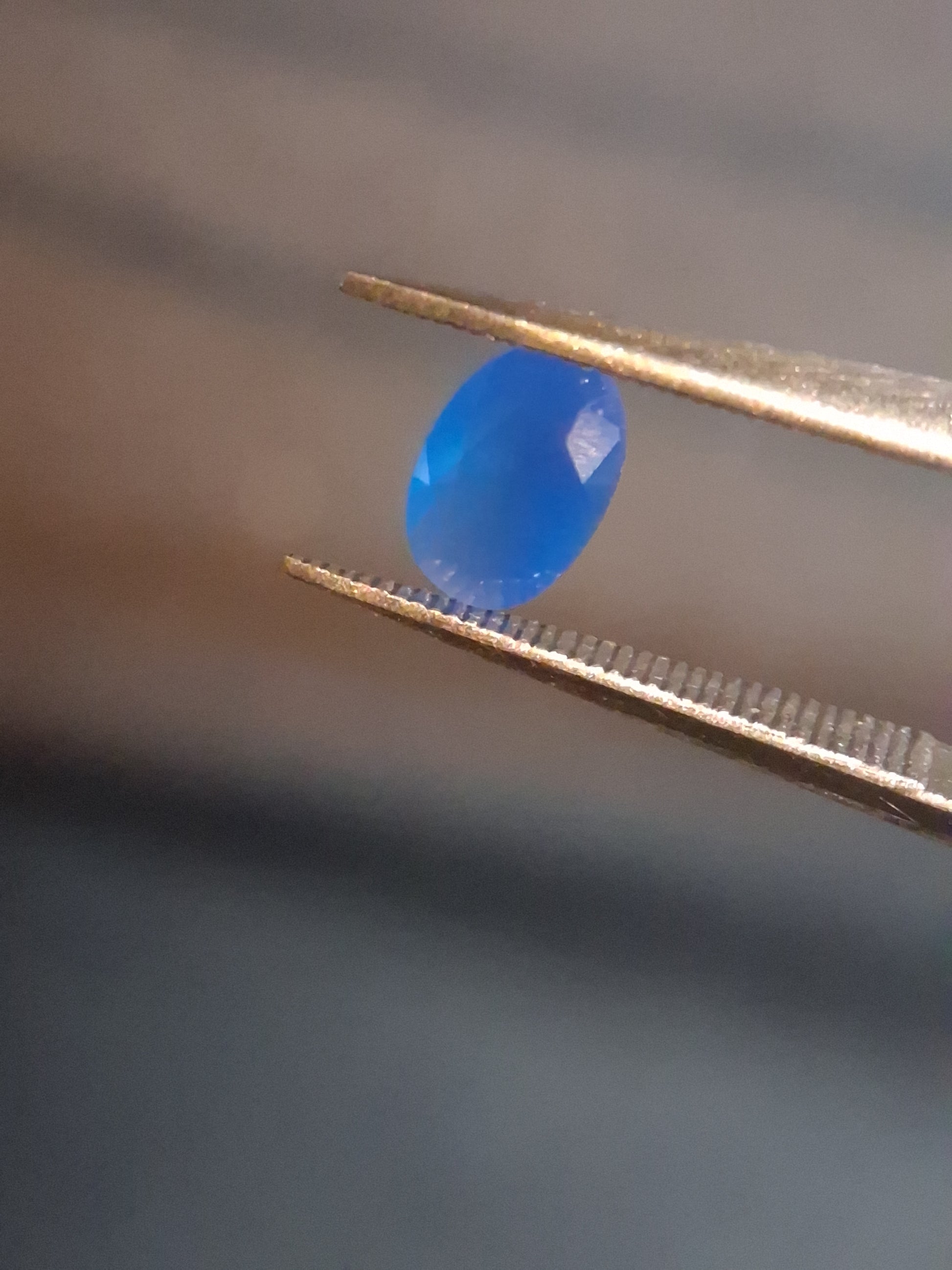 Natural Faceted Agate - Blue Agate - 0.385 ct - oval - Natural Gems Belgium