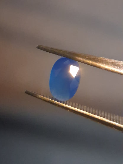 Natural Faceted Agate - Blue Agate - 0.415 ct - oval - Natural Gems Belgium