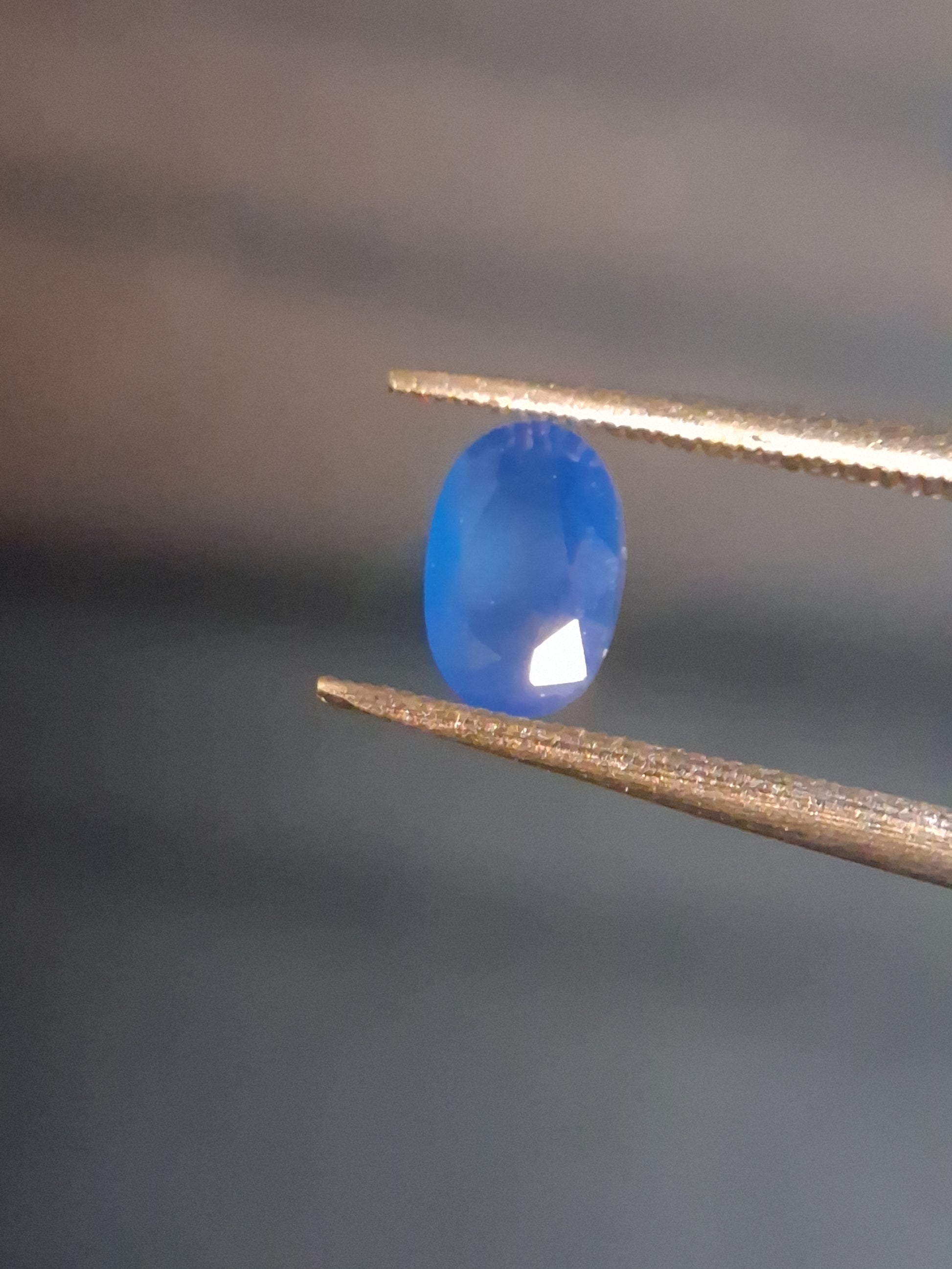 Natural Faceted Agate - Blue Agate - 0.401 ct - oval - Natural Gems Belgium