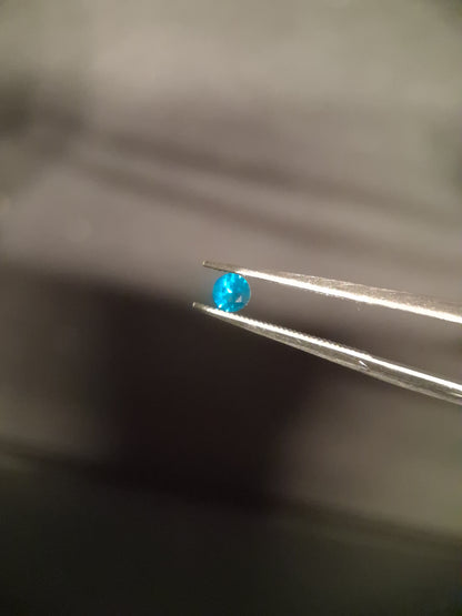 Natural Apatite - 0.115 ct - round - blue - brazil - Natural Gems Belgium