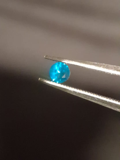 Natural Apatite - 0.115 ct - round - blue - brazil - Natural Gems Belgium