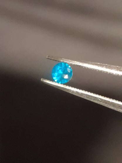 Natural Apatite - 0.115 ct - round - blue - brazil - Natural Gems Belgium