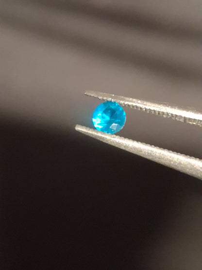Natural Apatite - 0.115 ct - round - blue - brazil - Natural Gems Belgium