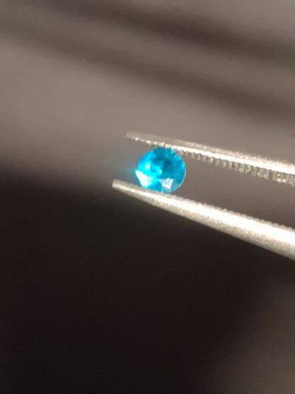 Natural Apatite - 0.115 ct - round - blue - brazil - Natural Gems Belgium
