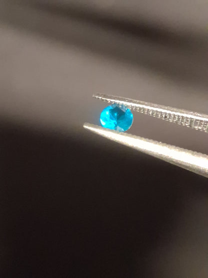 Natural Apatite - 0.115 ct - round - blue - brazil - Natural Gems Belgium