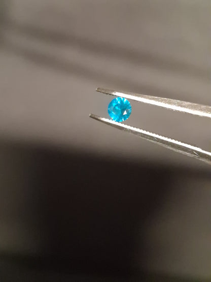 Natural Apatite - 0.109 ct - round - blue - brazil -magnificent