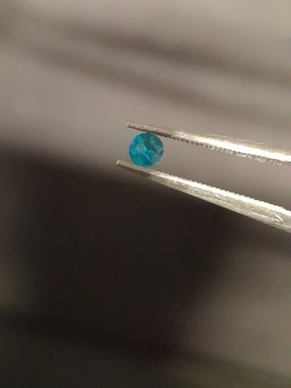 Natural Apatite - 0.100 ct - round - blue - brazil - Natural Gems Belgium