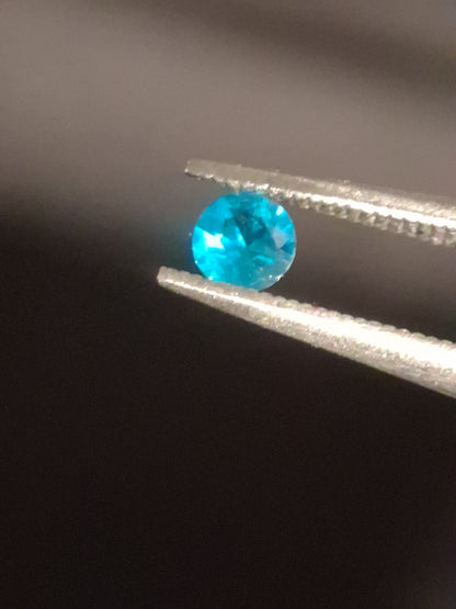Natural Apatite - 0.100 ct - round - blue - brazil - Natural Gems Belgium