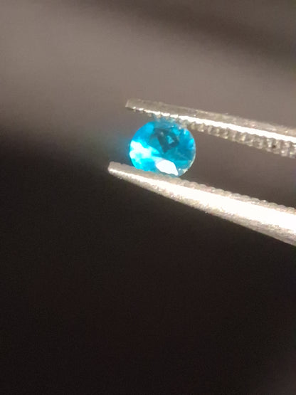 Natural Apatite - 0.100 ct - round - blue - brazil - Natural Gems Belgium