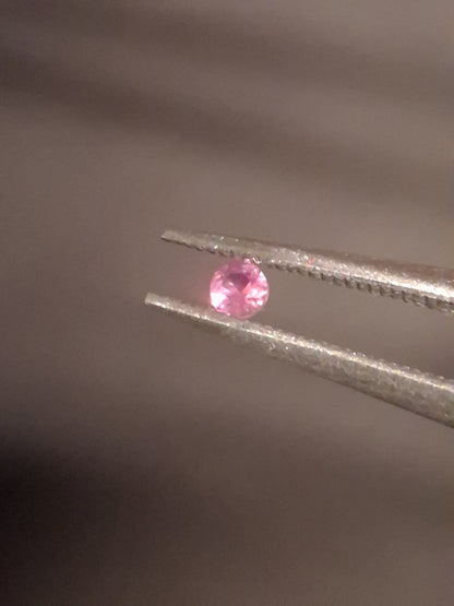 Natural Pink Sapphire - 0.042 ct -2mm Round cut - unheated - Africa - high quality
