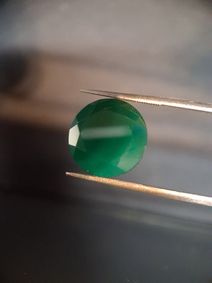 Natural Faceted Agate - Green Agate - 8.589 ct - round - Natural Gems Belgium