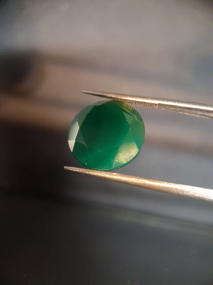 Natural Faceted Agate - Green Agate - 8.589 ct - round - Natural Gems Belgium