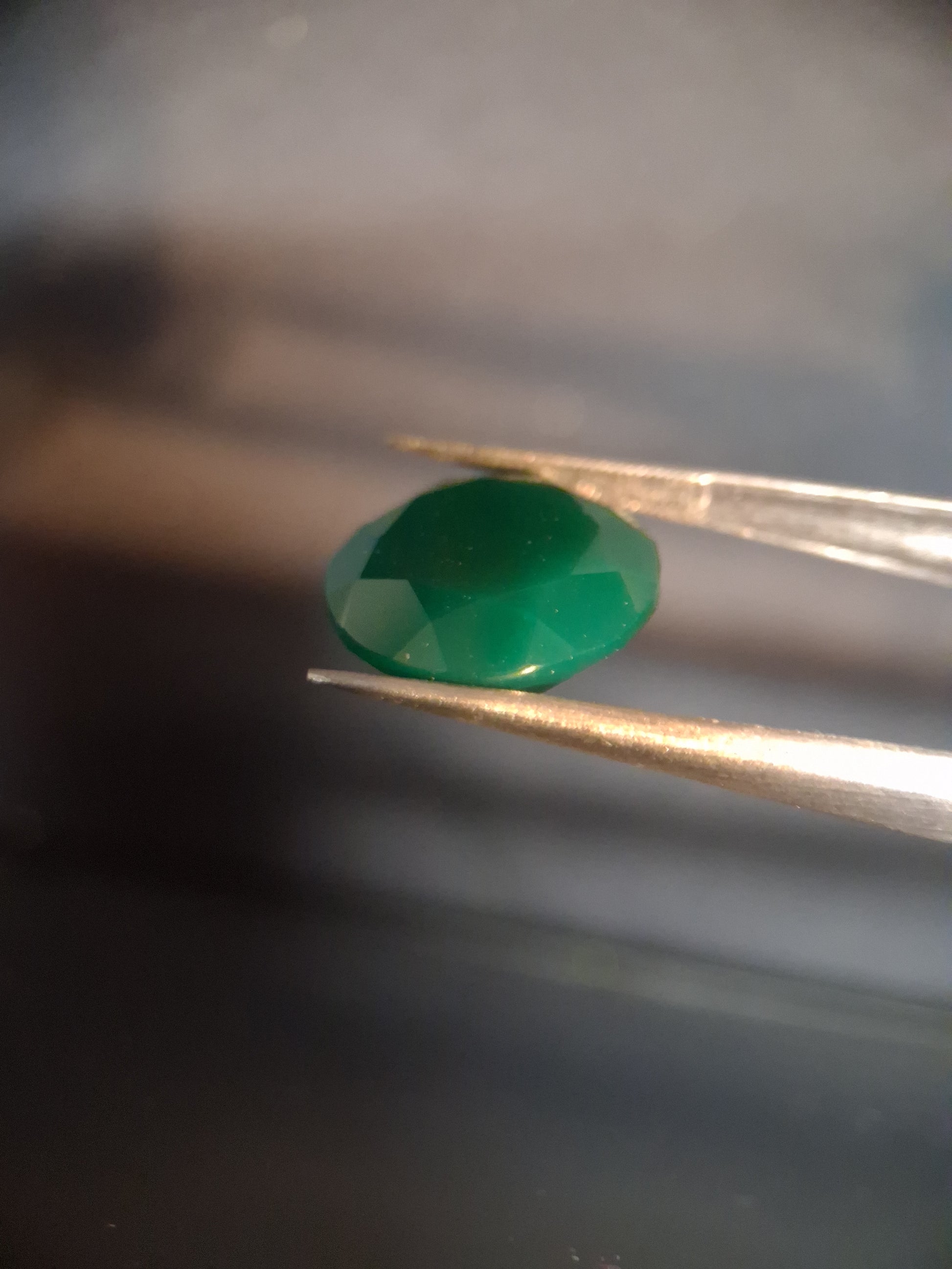 Natural Faceted Agate - Green Agate - 8.589 ct - round - Natural Gems Belgium