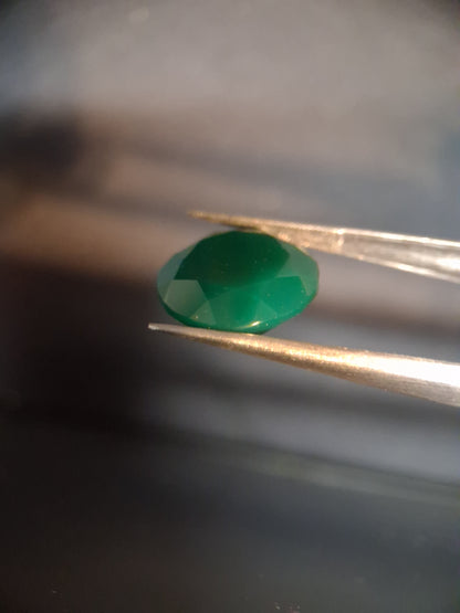 Natural Faceted Agate - Green Agate - 8.589 ct - round - Natural Gems Belgium