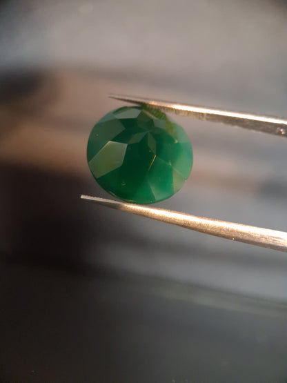 Natural Faceted Agate - Green Agate - 8.589 ct - round - Natural Gems Belgium