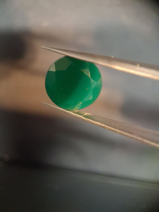 Natural Faceted Agate - Green Agate - 8.835 ct - round - Natural Gems Belgium