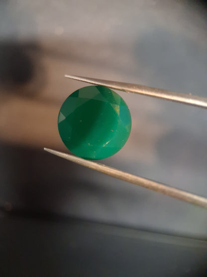 Natural Faceted Agate - Green Agate - 8.835 ct - round - Natural Gems Belgium