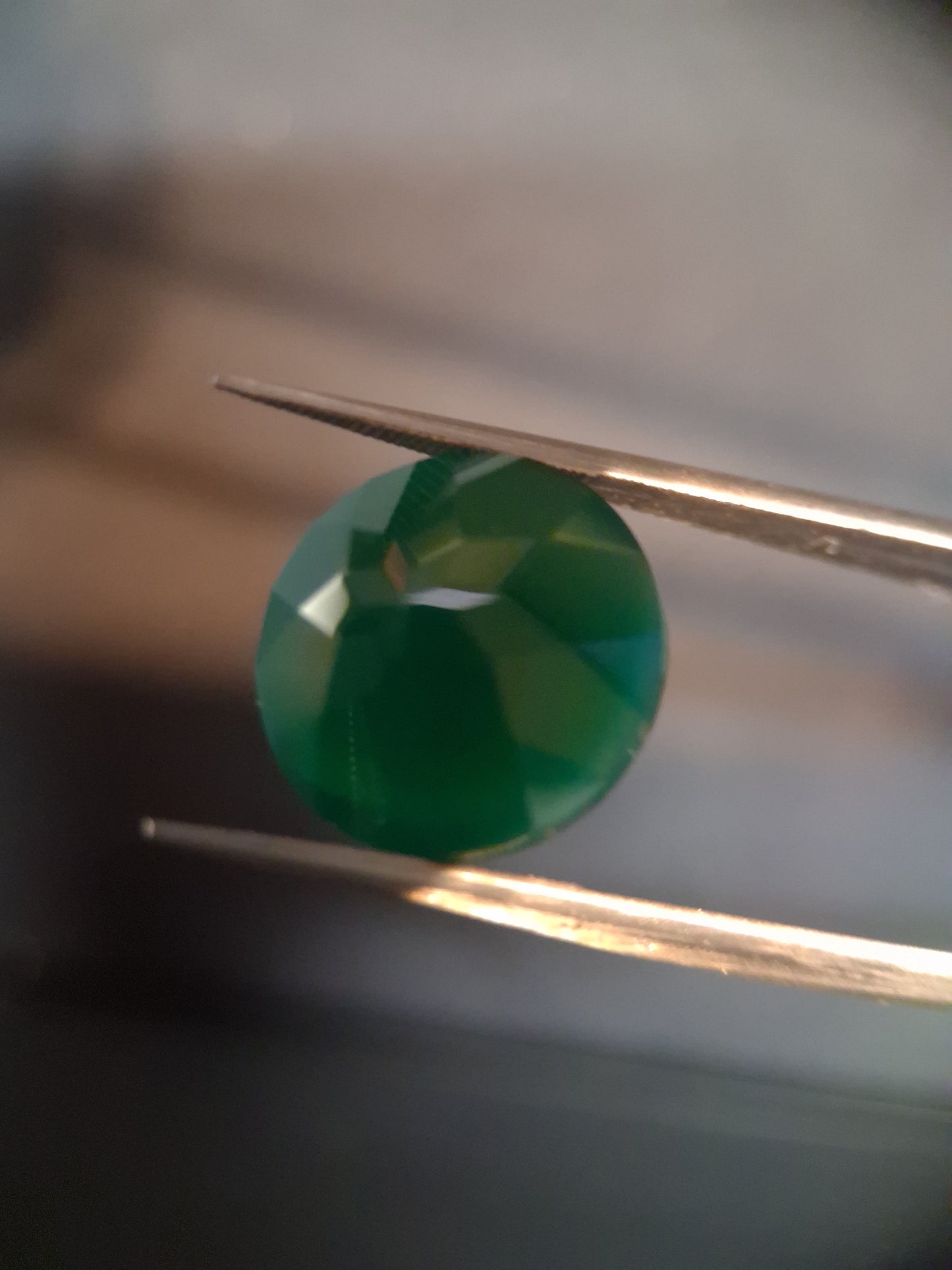 Natural Faceted Agate - Green Agate - 8.835 ct - round - Natural Gems Belgium