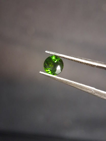 Natural Diopside - 0.590 ct - round - 5mm - green - chromium diopside - Natural Gems Belgium