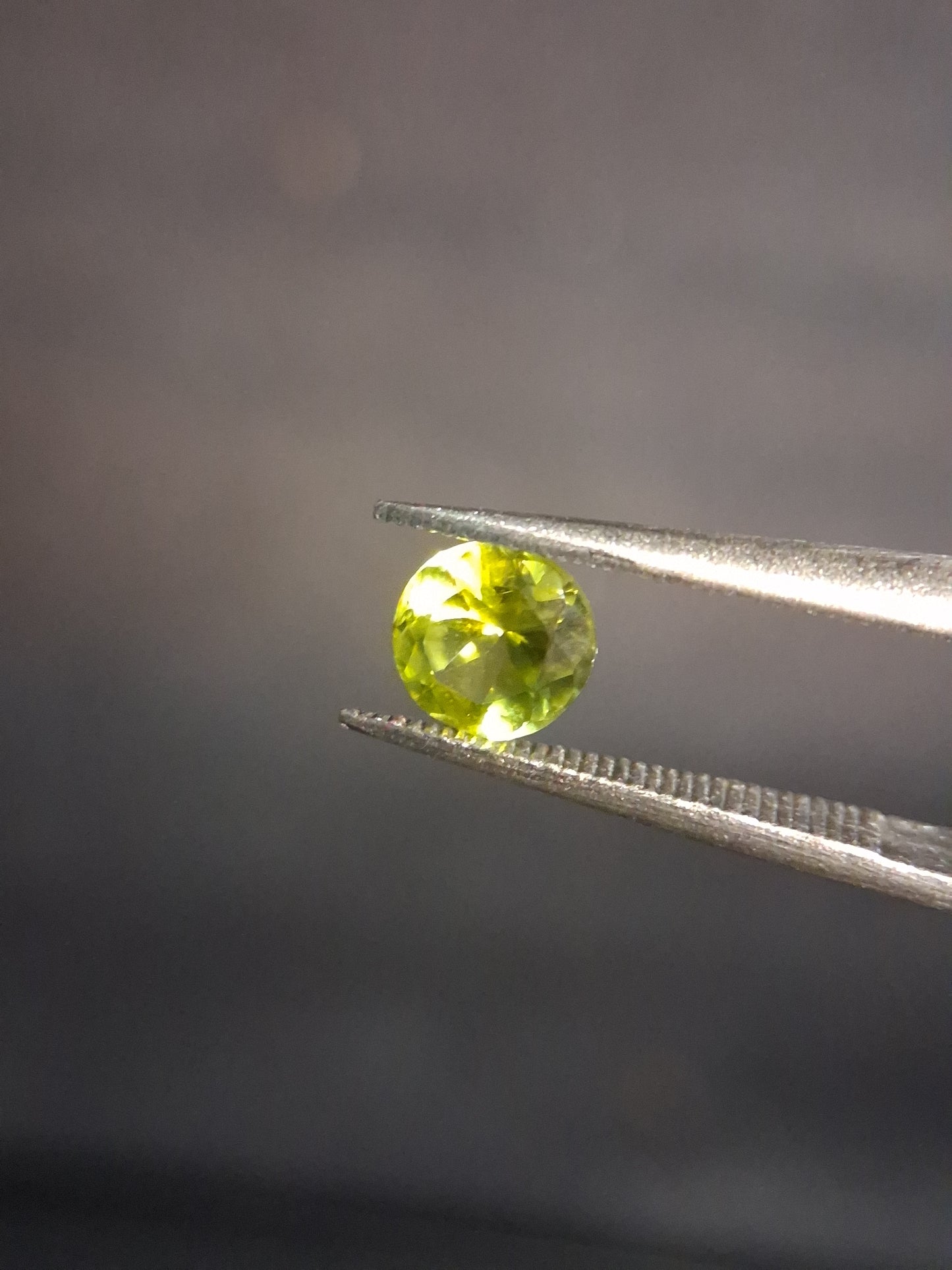 Natural Peridot - 0.515 ct - round - unheated - olive green - Natural Gems Belgium