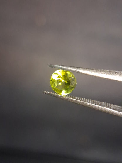 Natural Peridot - 0.515 ct - round - unheated - olive green - Natural Gems Belgium